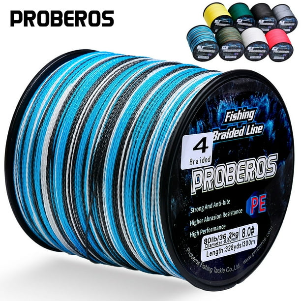 PROBEROS New 300M PE Braided Fishing Line Multicolor Multifilament