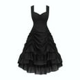 thumbnail image 4 of QATAINLAV Women's Sleeveless Gothic Dress Cinched Ruched Victorian Steampunk Witch Dresses Halloween Cosplay Costumes, Black, L, 4 of 9