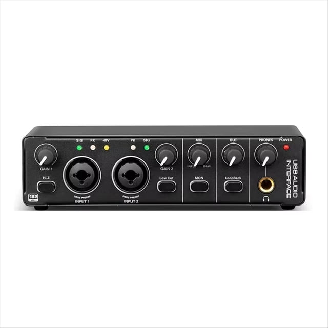 Interfaz de Audio con Tarjeta de Sonido, Convertidor AD con Cable y Monitorización para Guitarra Eléctrica, Grabación en , Canto en Estudio, Podcast, B