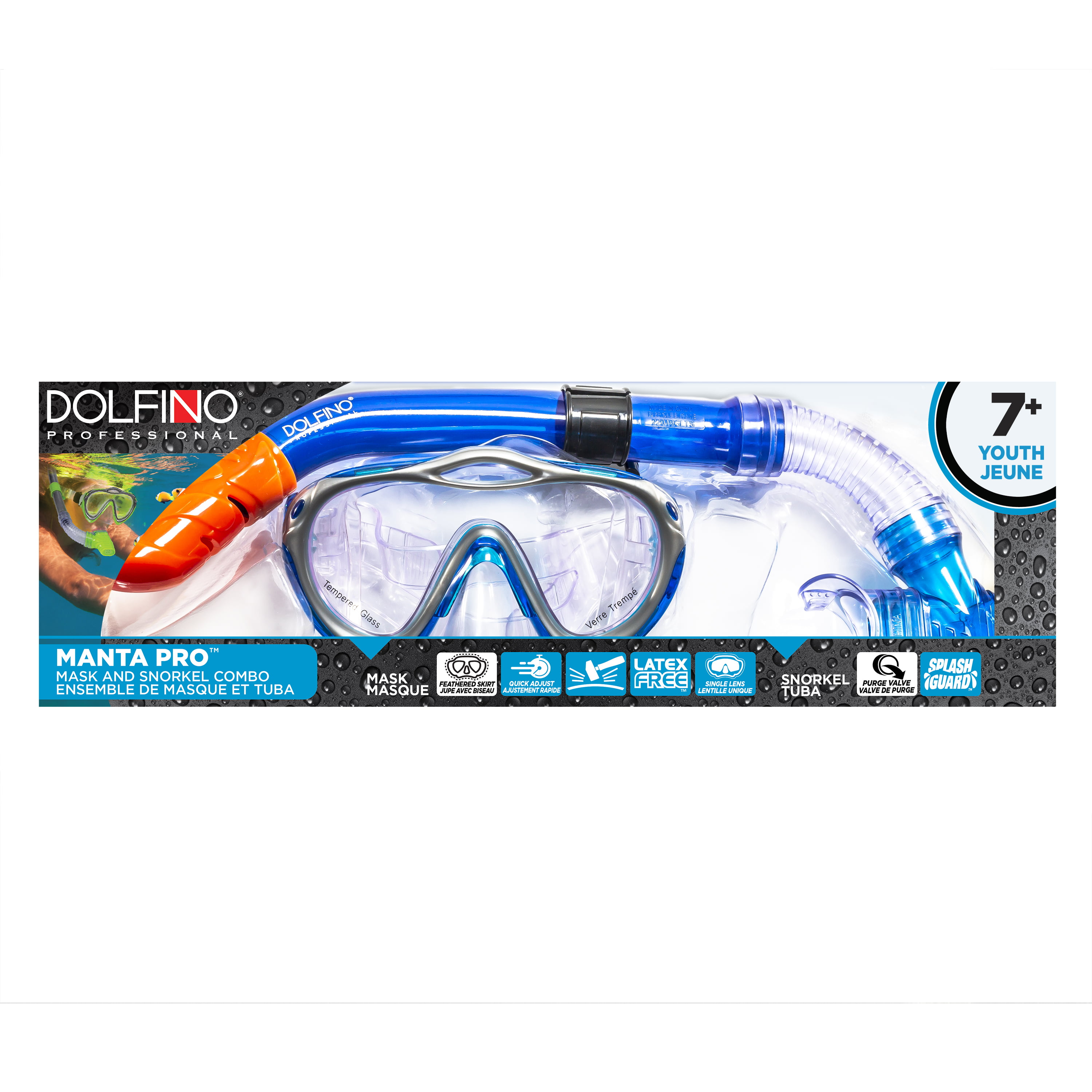 Aqua Leisure Dolfino Brand Youth Ion Recreational 5 Piece Swim and Dive Set  - Blue 