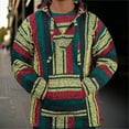 thumbnail image 2 of Mens Hoodies Tribal Style Wide Stripes Long Sleeve Hoodie with Pocket Casual Classic Fit Pullover Hoodies, 2 of 4