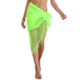 thumbnail image 2 of Pareos de Playa Bohemios para Mujer, Pareos de Transparente para Bikini, Faldas para Trajes de Baño. Verde Brillante Talla Única, 2 of 8