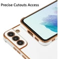thumbnail image 2 of for Samsung Galaxy S21 FE 5G Case Luxury Plating Edge Case Cover Slim Lightweight Glossy Bling Phone Case Soft TPU Shockproof Bumper Case Electroplated Case,White, 2 of 8