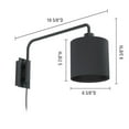 thumbnail image 3 of Saiti 1 - 1-Light Wall Sconce - Matte Black Finish - Black Fabric Shade, 3 of 3