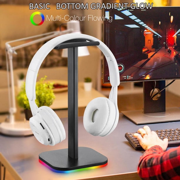 Soporte de pantalla de escritorio para auriculares RGB Gaming para Gamer PC (base LED)