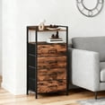 thumbnail image 3 of GarveeHome Commode en Tissu avec 4 Bacs de Rangement Pliables, Table de Nuit et Organisateur pour Chambre, Salon, Brun, 3 of 7