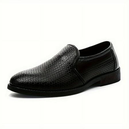 

GUANGZHYZYFUS Comfortable Men‘s Slip On Dress Shoes With Solid Colour and Non Slip Rubber Sole - Perfect Formal Footwear for Outdoor Activities