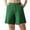 Green, variant on DBAIXID Womens Linen Shorts Plus Size Summer Basic A-Line Pull on Elastic High Waisted Lounge Shorts with Pockets Wide Straight Leg Stretch athletic Bermuda Shorts Khaki L