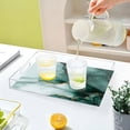 thumbnail image 6 of WOBOGO Gilt Green Patterns Acrylic Serving Trays 15.7x11.8 Inch Spill Proof Clear Decorative Organizer with Handle, 6 of 7
