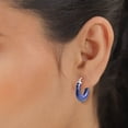 thumbnail image 3 of Shop LC Stainless Steel Ion Plated Lapis Lazuli Hoop Earrings Jewelry Gift Ct 55, 3 of 9