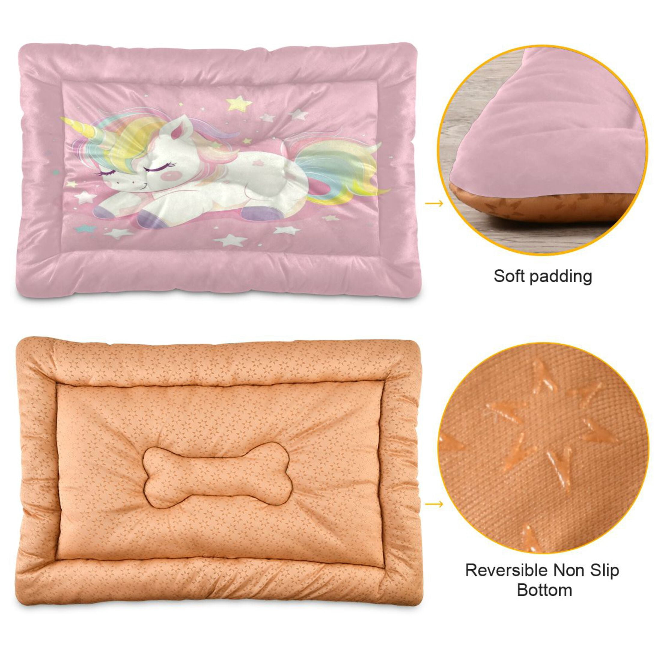 Qxltty Lovely Colorful Pony Ped Pad Wear-resistant and Hard to Bite Through Sleeping Pad for Small Medium Large Dogs Winter Pet Bed 36×24in