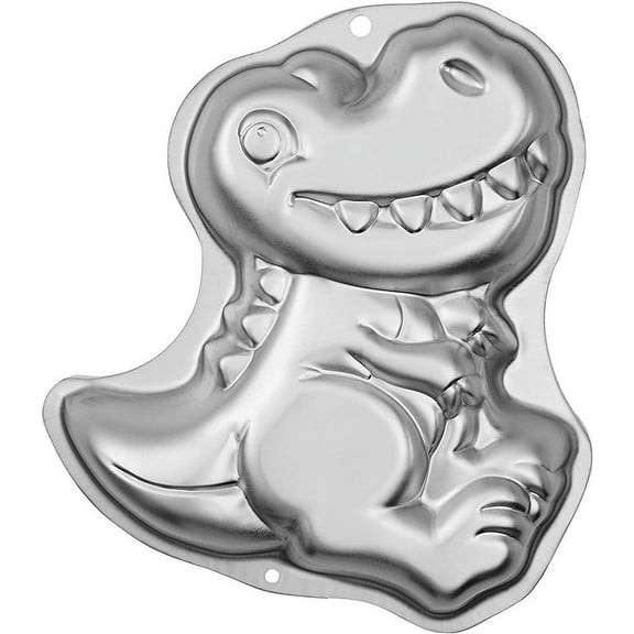 Wilton Dinosaur Cake Pan, Kids 3D Birthday Cake Pan, Silver, Aluminum