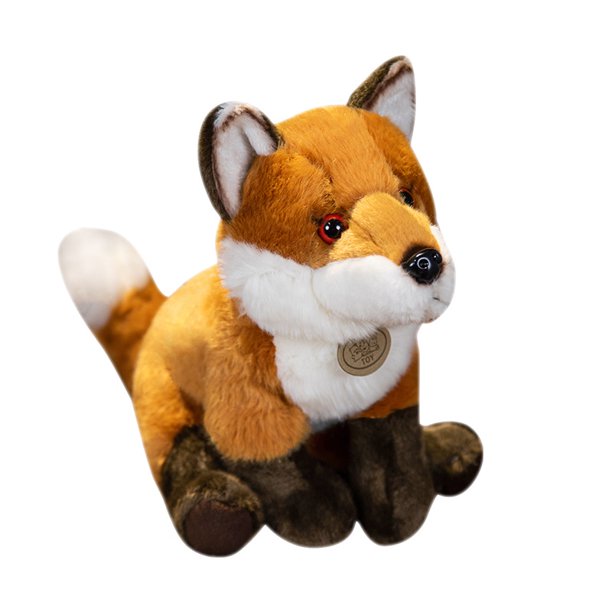 Muñeca de peluche con forma de zorro realista, 23 cm, suave peluche