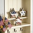 thumbnail image 4 of 3Pcs 4th of July Patriotic Wooden Stars Decor, Red White Blue Rustic Tiered Tray Tabletop Ornaments, Independence Day Memorial Day Farmhouse Home Office Shelf Decorations, 4 of 6