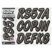 STIFFIE Whipline Solid Charcoal/Black 3" Alpha-Numeric Registration Identification Numbers Stickers Decals for Boats & Personal Watercraft