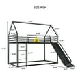 thumbnail image 6 of HighSound Metal House Bunk Bed with Convertible Slide, Ladder and Safety Guardrail, Heavy Duty Metal Low Bunk Bed with House Shape & Roof, Black, 6 of 9