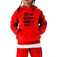 thumbnail image 1 of MEZZALL Chandail en Molleton Décontracté Football à Capuche Vintage Printemps Sports Rétro Enfants Garçons Filles Pull Rugby Mignon pour Tout-Petits, Rouge, 7-8 Ans, 1 of 3