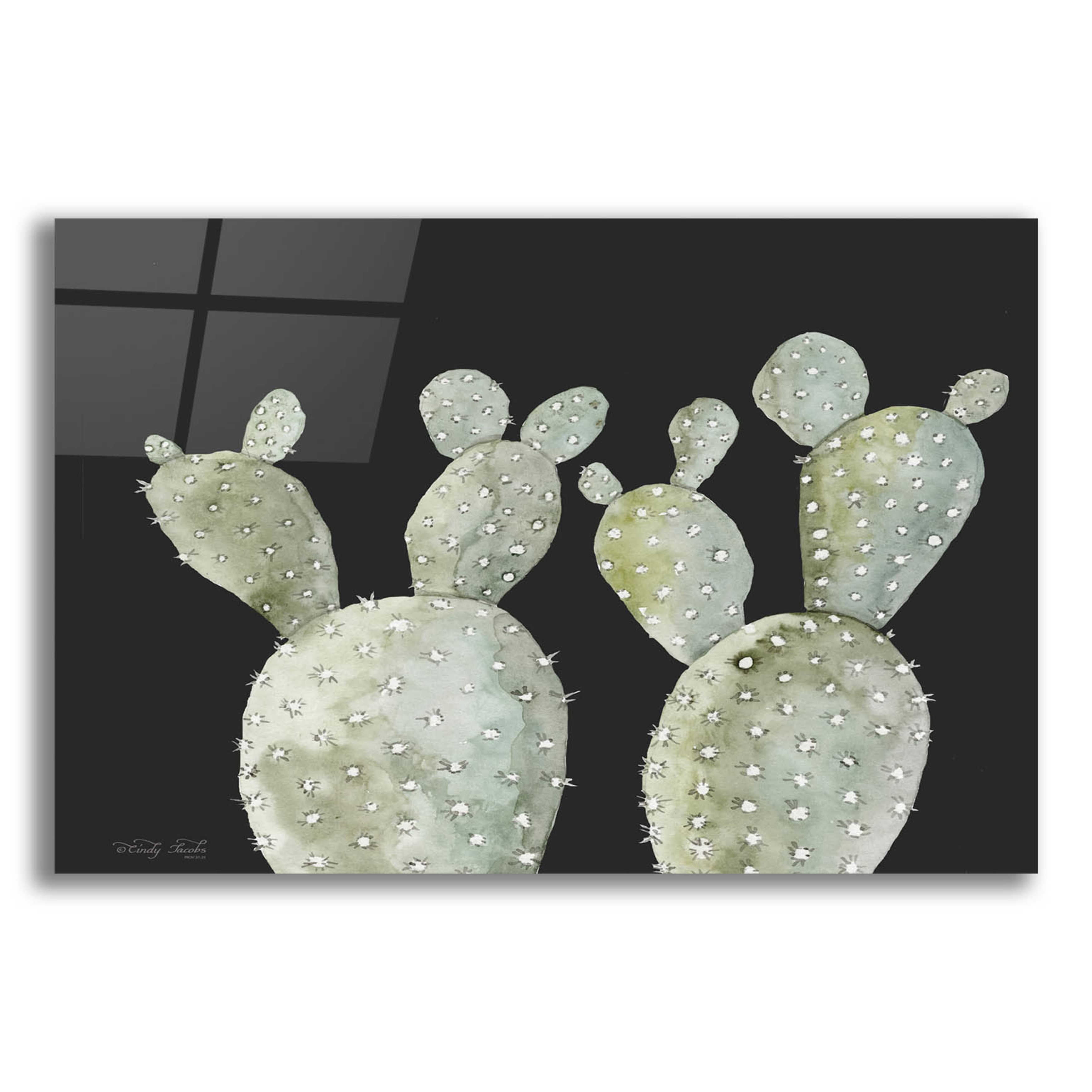 Epic Art 'Happy Cactus II' by Cindy Jacobs, Acrylic Glass Wall Art, 24 ...