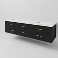thumbnail image 6 of Castor 72 in W Black Double Bath Vanity and Cultured Marble Top, 6 of 10