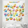 thumbnail image 1 of Science Tapestry, Cheerful Cartoon Fun Alphabet Design Font Design, Fabric Wall Hanging Decor for Bedroom Living Room Dorm, 5 Sizes, Multicolor, by Ambesonne, 1 of 1