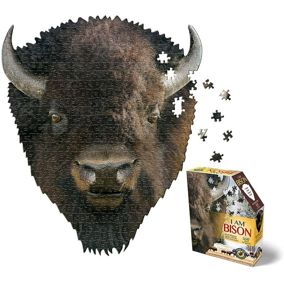 Casse-Tête en Forme de Tête d'Animal 300 Pcs Je Suis Bison