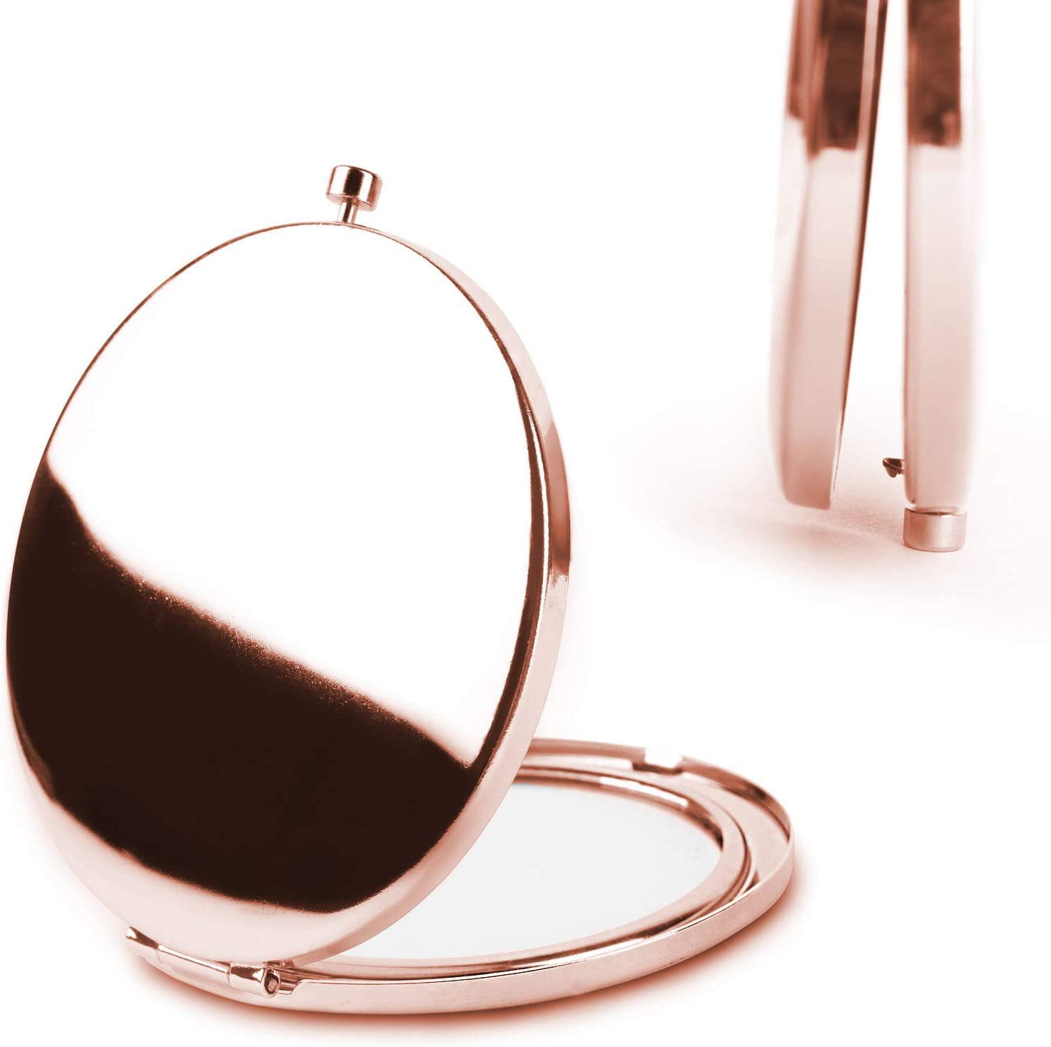 GetUSCart- Getinbulk Compact Mirror Bulk, Set of 2 Double-Sided 1X/2X  Magnifying Purse Pocket Makeup Mirrors(Round, Gold)