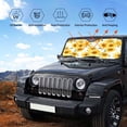 thumbnail image 4 of Disketp Windshield Sun Shade, Car Sun Shade for Front Window Artistic Marble Pattern Sunflower Sunshades Sun Visor Protector Blocks UV Rays Foldable, 4 of 5