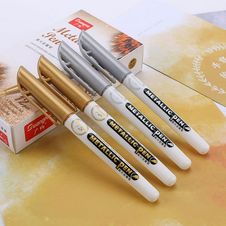 Permanent Paint Pens Metal, Paint Marker Pens Gold Silver