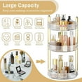 thumbnail image 3 of Rotating Makeup Organizer, s Perfume Organizer, Large Capacity Cosmetic Skincare Storage, MultiFunction Perfume Stand for Vanity, Bathroom and Bedroom, Clear, 3 of 7