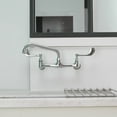 thumbnail image 5 of 2-Handle Commercial Sink Faucet with 12" Swivel Spout 8" Center Wall Mount Kitchen Faucet In Polished Chrome, 5 of 14