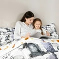 thumbnail image 4 of Manfei Horror Gothic Skull 7pcs Bedding Comforter Set,Black Spider Webs Queen Bedding Sets,Spooky Halloween Queen Sheet Sets For Teens,Microfiber Bedroom Decor Reversible, 4 of 8