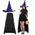 thumbnail image 3 of UDAUDU Women's Witch Fancy Dress for Adult Witch Dress Halloween Costume with Witch Hat Accessory Set for Adult Cosplay Purple, 3 of 6