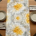 thumbnail image 5 of Yellow White Floral 60 Inch Table Runner, Spring Botanical Watercolor Flowers Farmhouse Dresser Scarf Cotton & Linen Tablerunner for Dining/Kitchen Island/Holiday Party Décor 13" x 60", 5 of 9