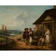 thumbnail image 3 of Wojciech Gerson 14x12 Black Modern Framed Museum Art Print Titled - In Front of a Manor House (1856), 3 of 5