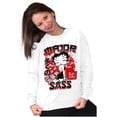 thumbnail image 3 of Kanji Style Betty Boop Major Sass Women Crewneck Sweatshirt Brisco Brands S, 3 of 6