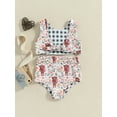 thumbnail image 5 of Aojekbee Toddler Baby Girls Summer Swimsuit Butterfly/Cow Head/Floral Print Sleeveless Tankini Tops Swim Shorts 2 Pieces Bathing Suit, 5 of 10