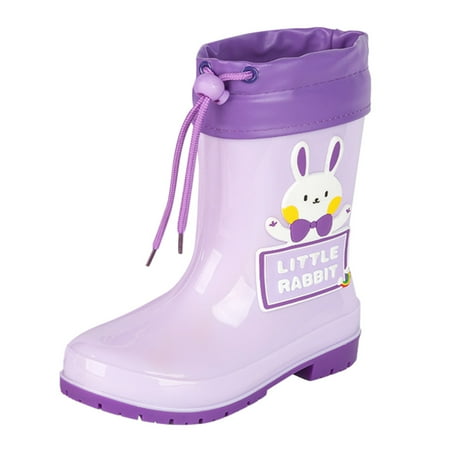 

Children Cute Cartoon Fashion Waterproof And Non Slip Rain Boots With Flecce Rain Boots Soft Bottom Fashion Rain Boots