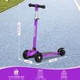 thumbnail image 5 of 2-in-1 Kids Scooter for Ages 3-12, 3 Wheel Lean to Steer Scooter with LED Light-Up Wheels, Adjustable Handlebar, Foldable & Detachable for Boys & Girls,Purple, 5 of 8