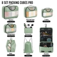 thumbnail image 2 of Juego de 8 cubos de embalaje Veken para maletas de viaje, color verde matcha, 2 of 9