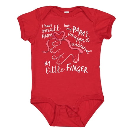 

Inktastic I Have Small Hands but My Papas Wrapped Around My Little Finger Gift Baby Boy or Baby Girl Bodysuit