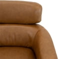 thumbnail image 2 of Pemberly Row Mid-Century Genuine Leather Tight Back Swivel Chair in Tan, 2 of 8