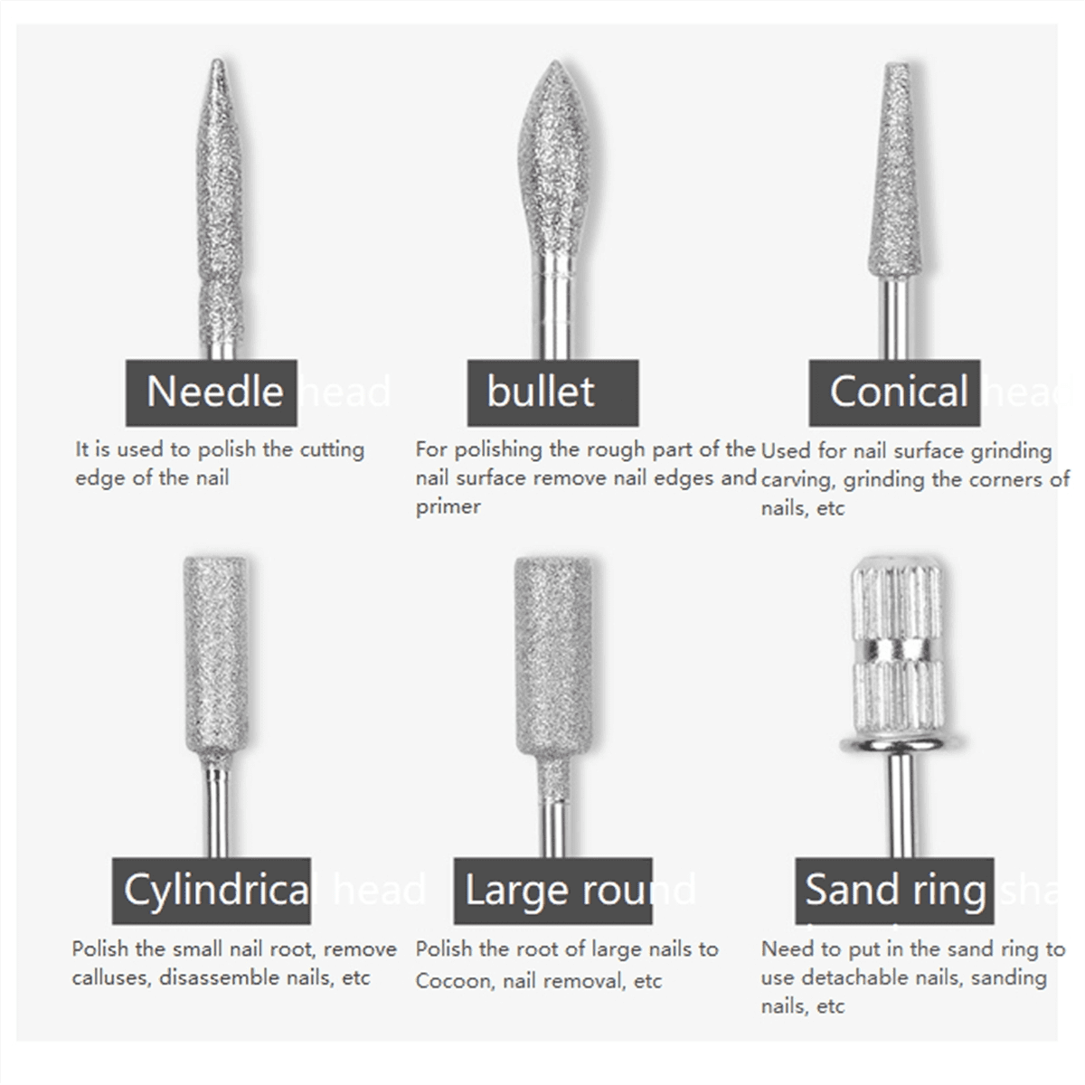 Electric Nail Drill Professional Manicure Machine Nail Sander Set Nail Drill Bit Portable Nail Salon Polisher US PLUG ,B