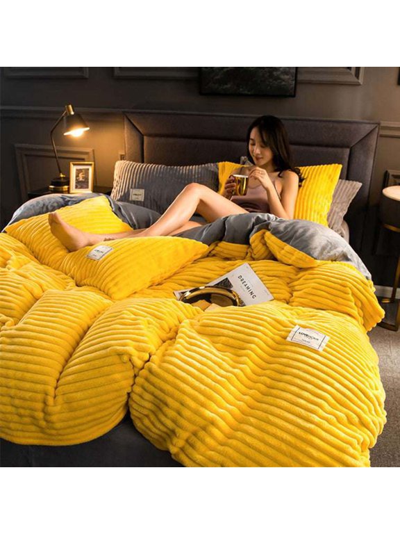 Single Double Quilt Cover Three-piece Set Winter Body Keep Warm