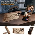 thumbnail image 2 of DOMAVER Strong Magnetic iPhone 15 Pro Max Case with Stand (6.7")– Slim Shockproof Translucent Matte Cover, Brown, 2 of 7