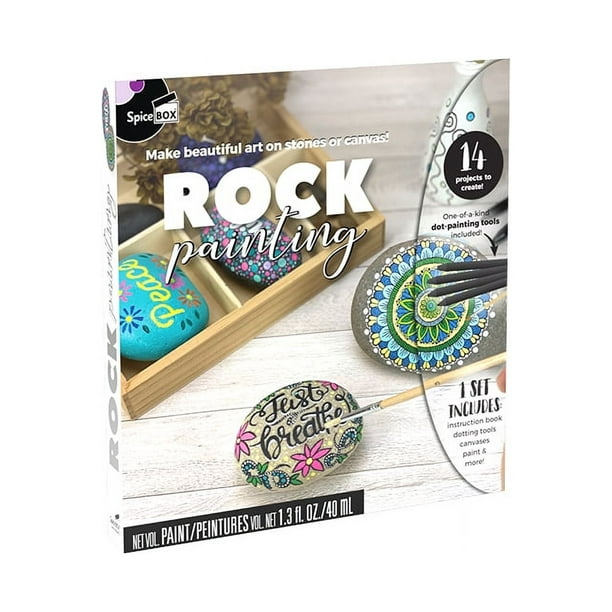 SpiceBox Adult Art Craft Hobby Kits Sketch Plus Rock Painting