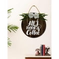 thumbnail image 1 of Eveokoki All I Need Is Coffee Sign Rustic Wood Coffee Sign Farmhouse Coffee Bar Wall Decor Wood Plaque Hanging Sign for Home Housewarming Coffee Bar Coffee Station, 11x11 Inch, 1 of 5