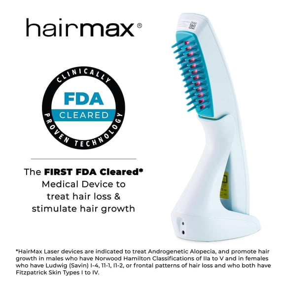 Hairmax Ultima 12 Lasercomb, FDA Cleared Laser Light Device for Thinning Hair Regrowth, Red Light Therapy, Cordless, Men & Women