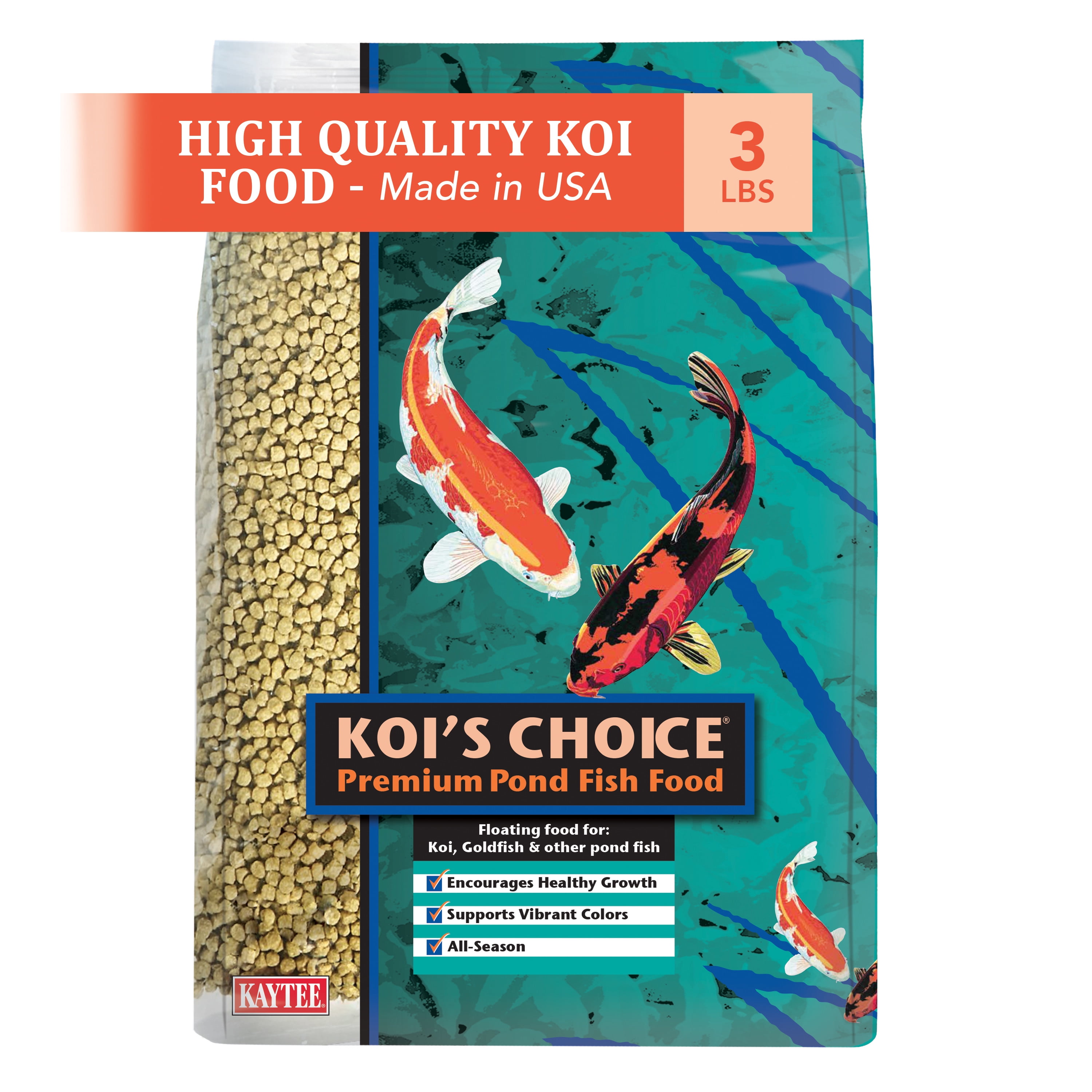 Kaytee Koi's Choice Pond Fish Food Floating Pellets, 3 lb - Walmart.com ...