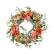 thumbnail image 3 of Corona de hojas de peonía de simulación, corona de puerta delantera, corona de flores artificiales para decoración del hogar de verano, para, 3 of 9