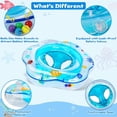 thumbnail image 4 of CQHVKQ 21" Inflatable Baby Pool Float Seat, Baby Swimming Ring for Swim Training, Toddler Inflatable Swimming Float with Double Airbag Safety Seat, Adjustable Infant Pool Floats 6-12 Months, Blue, 4 of 9